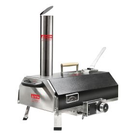Black 12 Wood Fired Outdoor Pizza Oven - Portable Hard Wood Pellet Pizza Oven - Ideal for Any Outdoor Kitchen - Outdoor Cooking Pizza Maker - Bac (Color: as Pic)